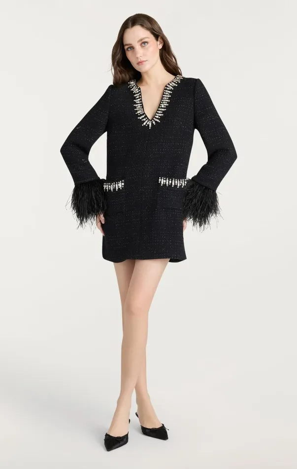 Women Cocktail and Evening Cinq Sept Static Boucle Kas Dress Black