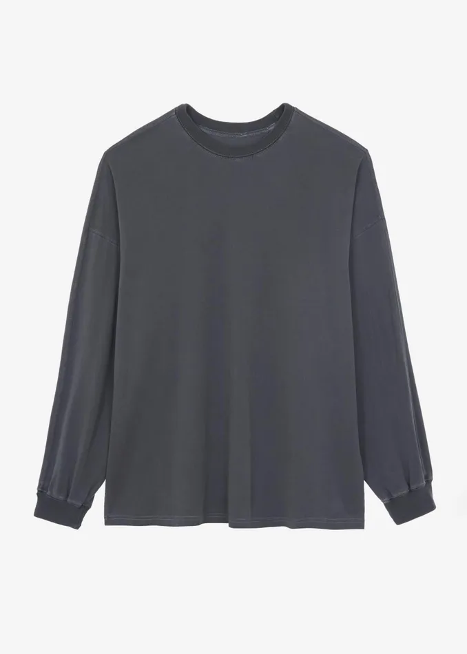 Women Collins Long Sleeve Tee 8211 Charcoal The Frankie Shop Tops