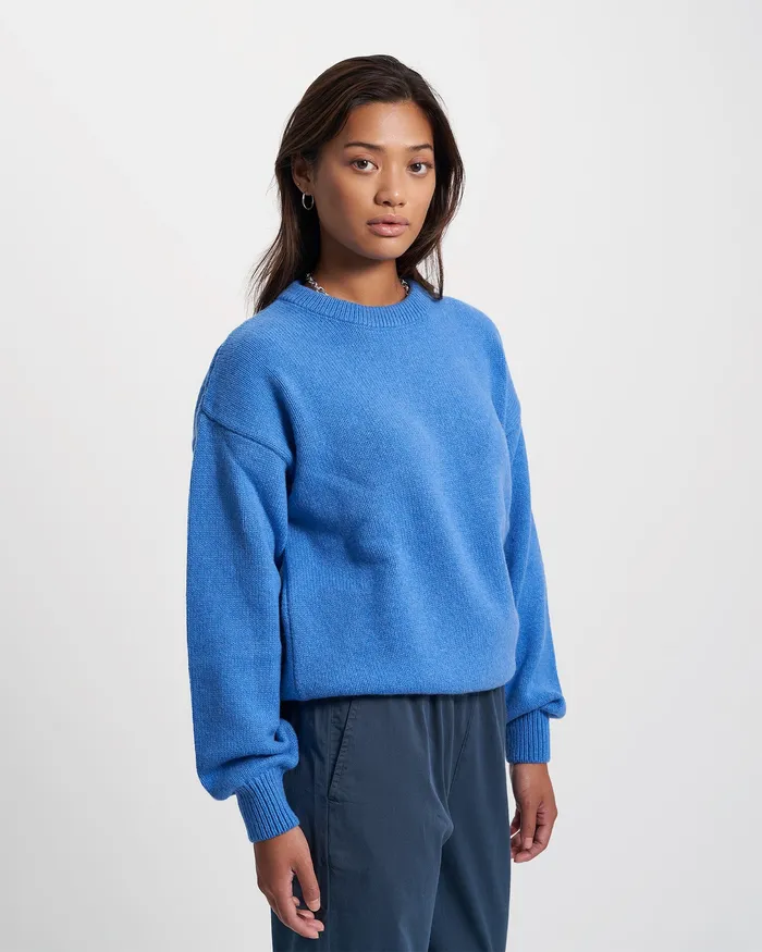 Women Colorfulstandard Oversized Merino Wool Crew 8211 Sahara Camel Knit Sweaters