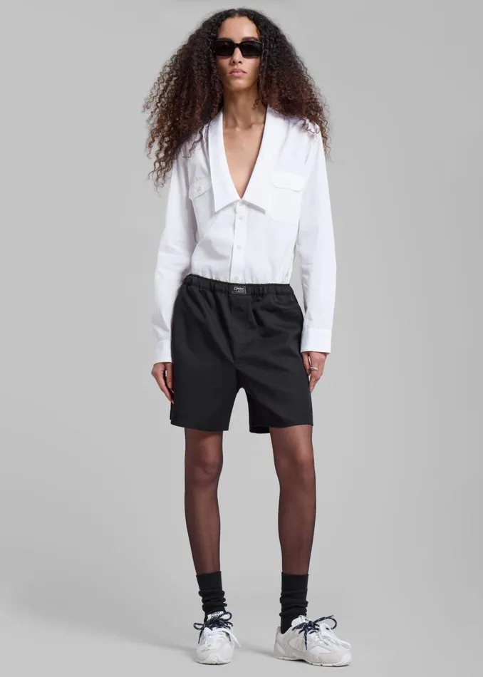 Women Coperni Boxer Shorts 8211 Black The Frankie Shop Bottoms