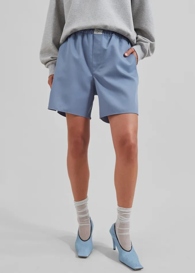 Women Coperni Boxer Shorts 8211 Blue The Frankie Shop Bottoms