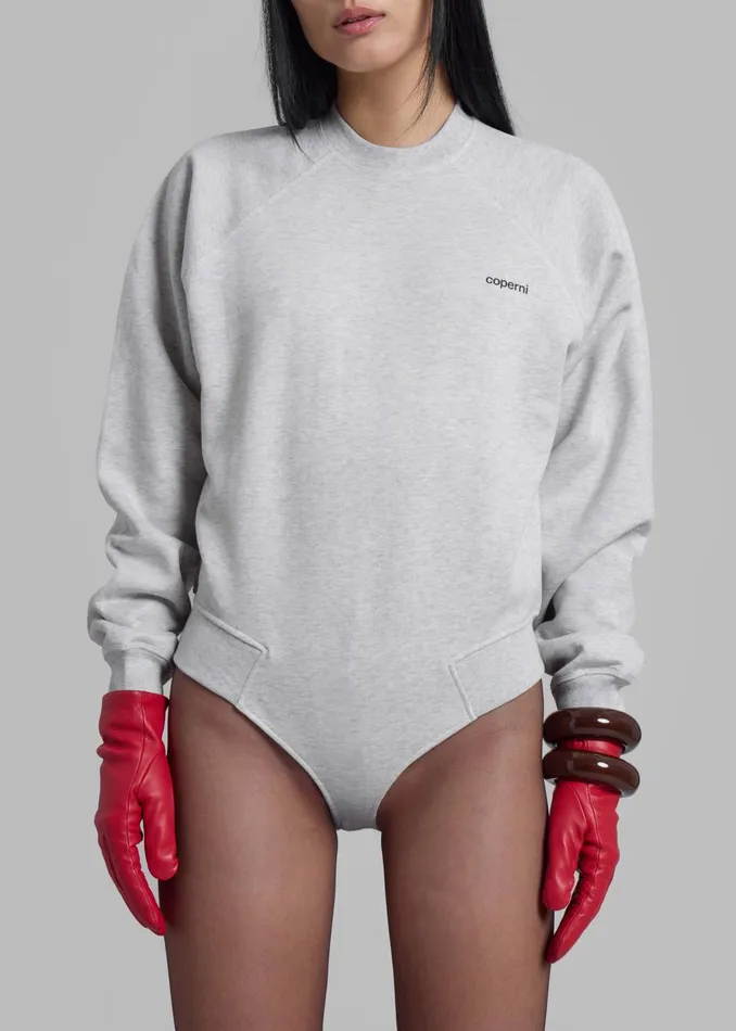 Women Coperni Crewneck Sweatshirt Body 8211 Grey Melange The Frankie Shop Tops