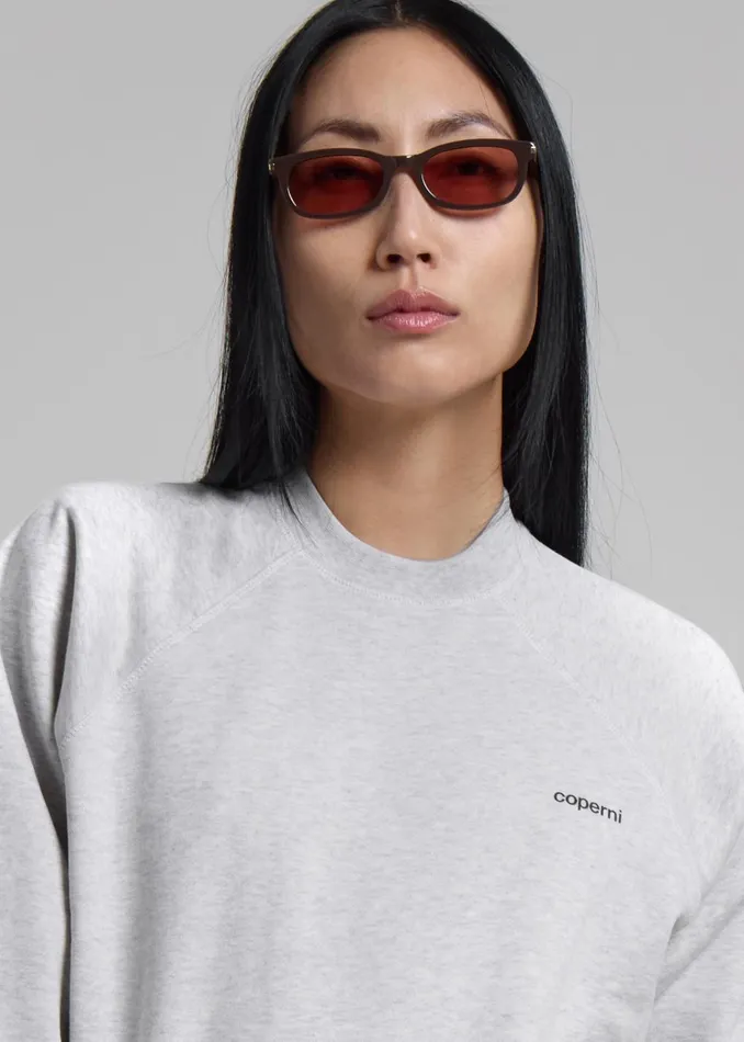 Women Coperni Crewneck Sweatshirt Body 8211 Grey Melange The Frankie Shop Tops