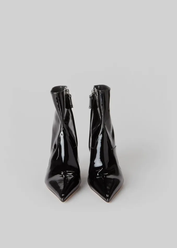 Women Coperni Patent Star CutOut Low Boots 8211 Black The Frankie Shop