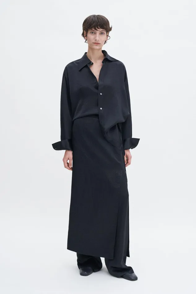 Women Crinkle Shirt Black Filippa K Shirts and Blouses