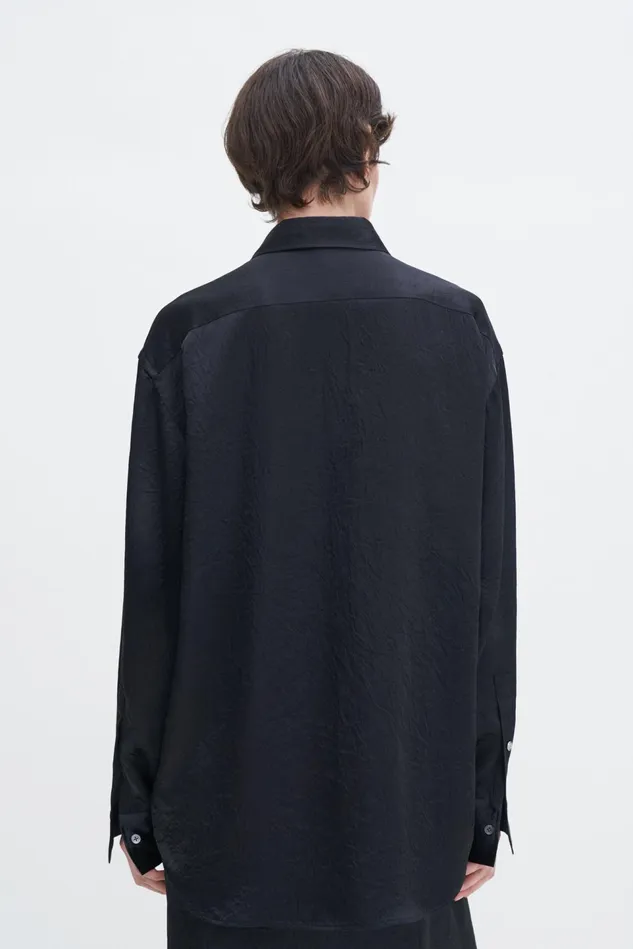 Women Crinkle Shirt Black Filippa K Shirts and Blouses