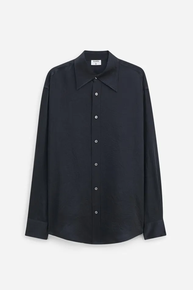 Women Crinkle Shirt Black Filippa K Shirts and Blouses