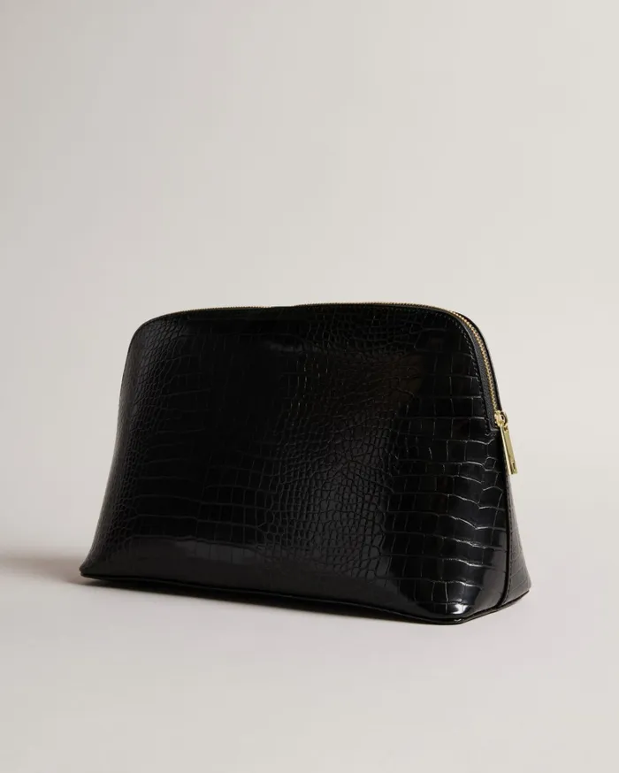 Women CROCANA 8211 Croc Detail Debossed Washbag Black Ted Baker Wash and Makeup Bags