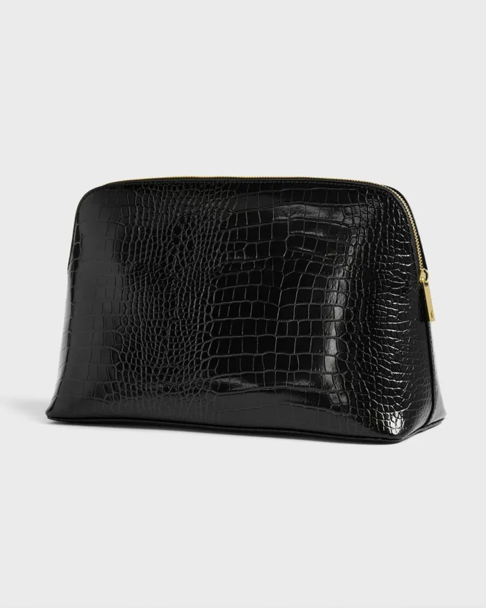 Women CROCANA 8211 Croc Detail Debossed Washbag Black Ted Baker Wash and Makeup Bags