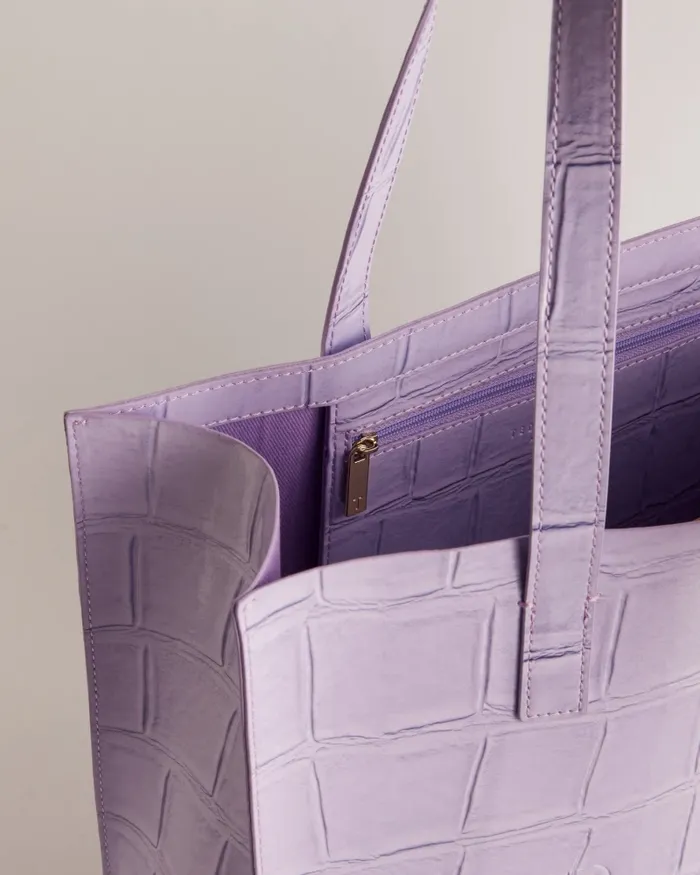 Women CROCCON 8211 Croc Detail Large Icon Bag Lilac Ted Baker Tote Bags
