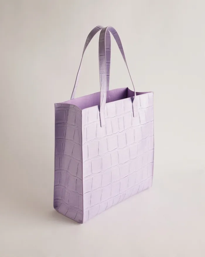 Women CROCCON 8211 Croc Detail Large Icon Bag Lilac Ted Baker Tote Bags Women CROCCON 8211 Croc Detail Large Icon Bag Lilac Ted Baker Tote Bags