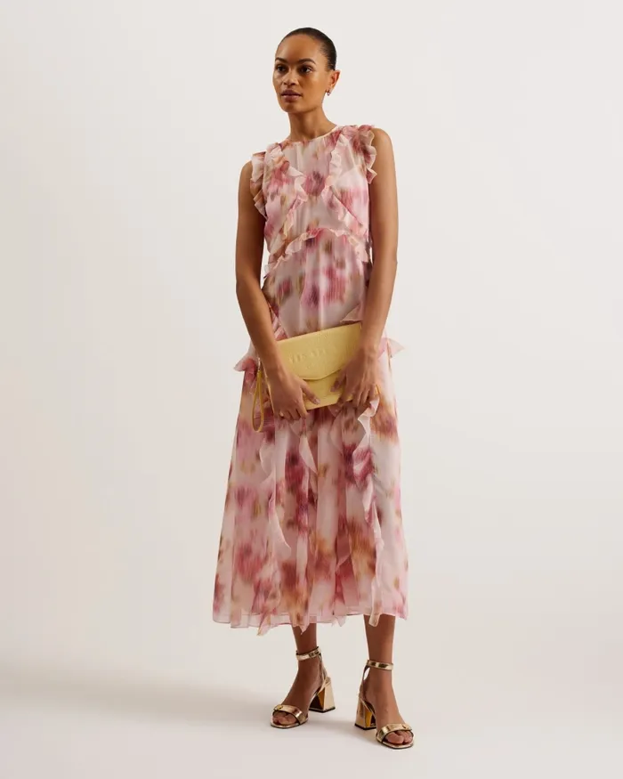 Women CROCEY 8211 Croc Effect Envelope Clutch Bag Light Yellow Ted Baker Icon Bags and Signature Bags