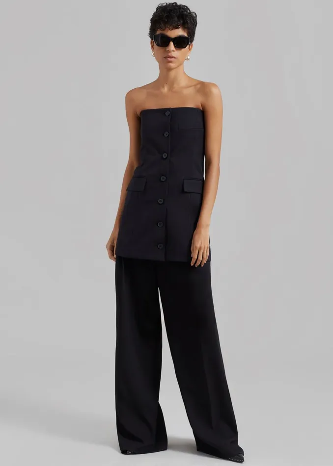 Women Cyniah Strapless Vest 8211 Black The Frankie Shop Dresses