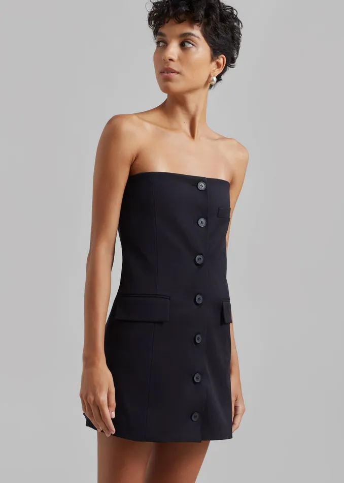 Women Cyniah Strapless Vest 8211 Black The Frankie Shop Dresses