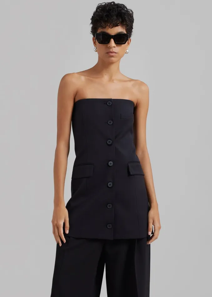 Women Cyniah Strapless Vest 8211 Black The Frankie Shop Dresses