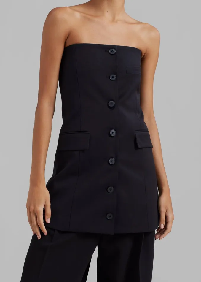 Women Cyniah Strapless Vest 8211 Black The Frankie Shop Dresses