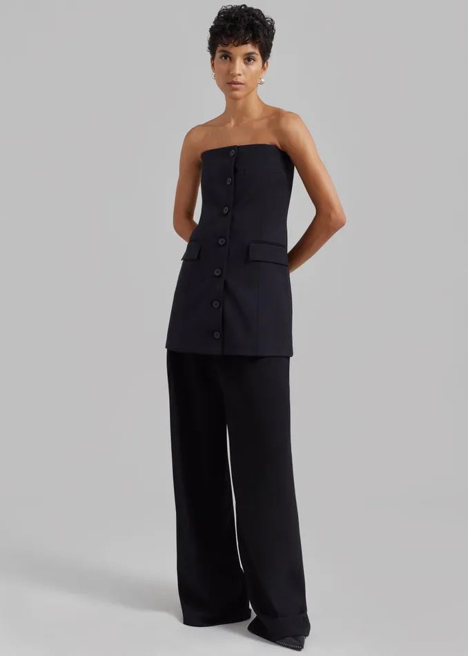 Women Cyniah Strapless Vest 8211 Black The Frankie Shop Dresses