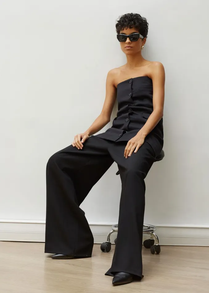 Women Cyniah Strapless Vest 8211 Black The Frankie Shop Dresses
