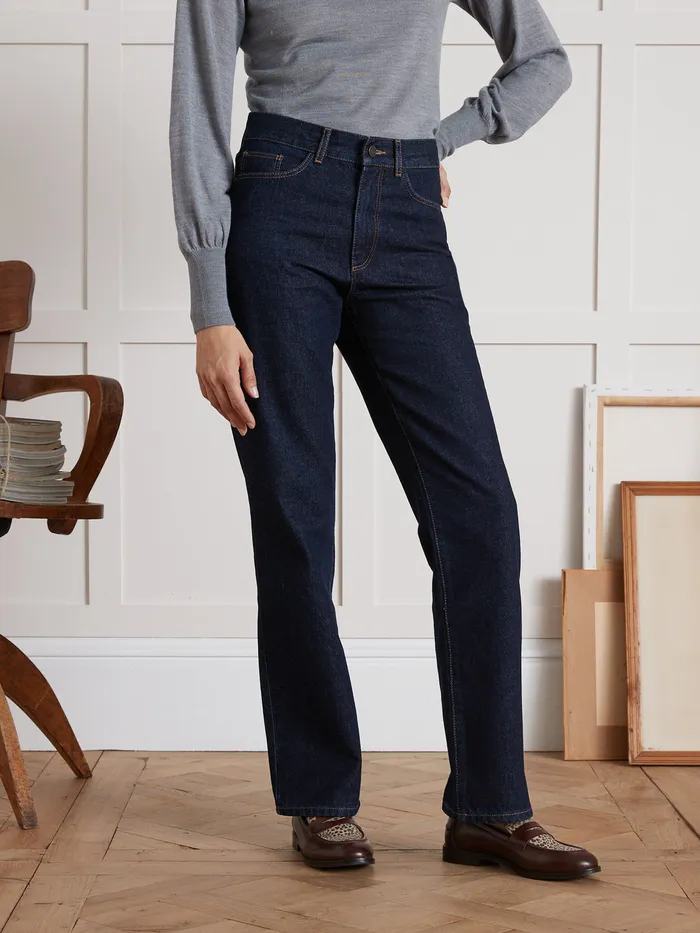 Women Cyrillus Clothing Camille Relaxed Organic Cotton Jeans With EcoFriendly Wash Denim Brut