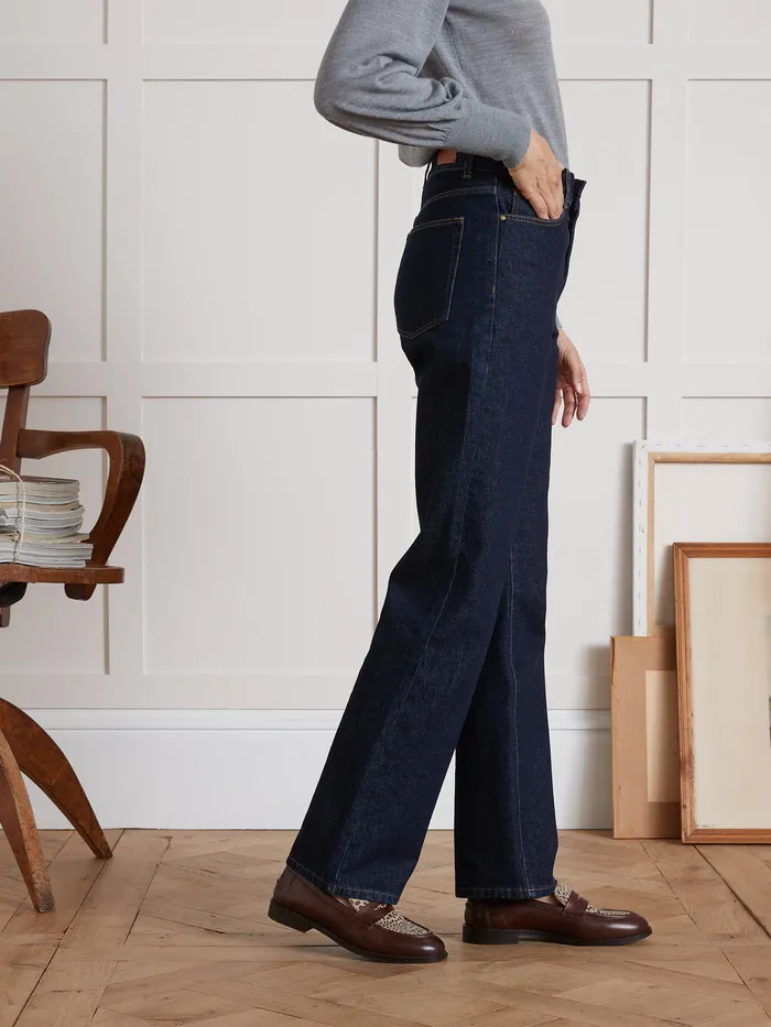 Women Cyrillus Clothing Camille Relaxed Organic Cotton Jeans With EcoFriendly Wash Denim Brut