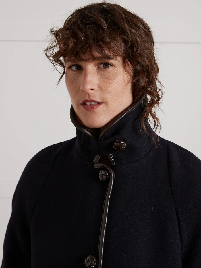 Women Cyrillus Clothing Coat With Trimmed Sherpa Lining Encre