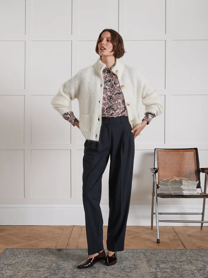 Women Cyrillus Clothing Eulalie Carrot Trousers Encre