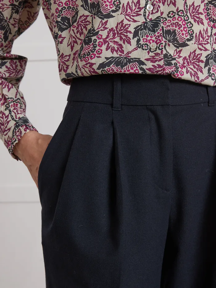 Women Cyrillus Clothing Eulalie Carrot Trousers Encre
