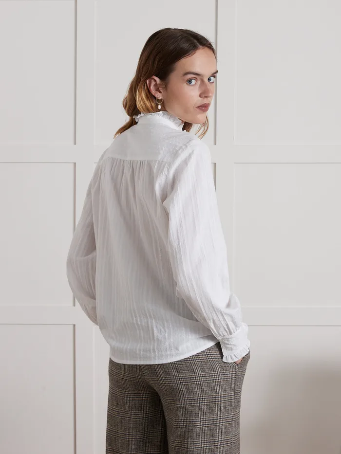 Women Cyrillus Clothing Heirloom Emilie Shirt Blanc