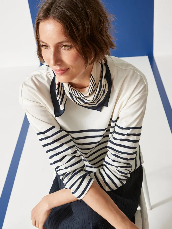 Women Cyrillus Clothing Organic Cotton SailorStripe TShirt 8211 The 034Classic La Franaise034 Collection Rayure Encre