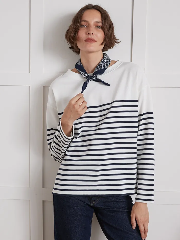 Women Cyrillus Clothing Organic Cotton SailorStripe TShirt 8211 The 034Classic La Franaise034 Collection Rayure Encre