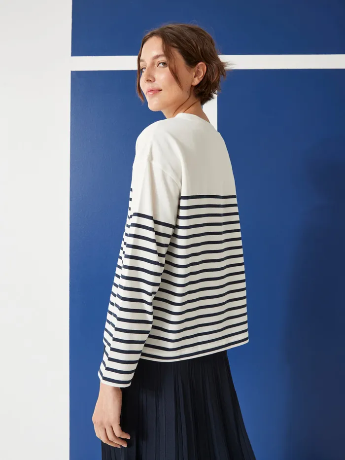 Women Cyrillus Clothing Organic Cotton SailorStripe TShirt 8211 The 034Classic La Franaise034 Collection Rayure Encre
