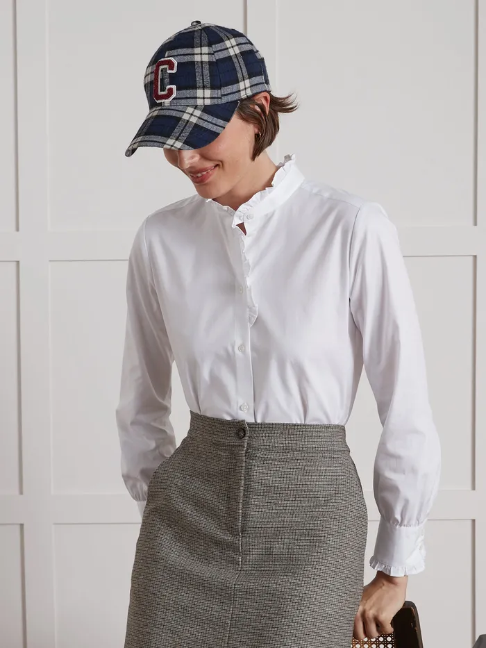 Women Cyrillus Clothing Oxford Cloth Emilie Shirt In Organic Cotton Blanc