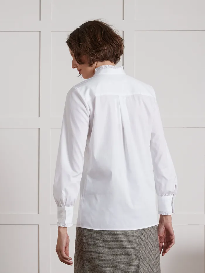 Women Cyrillus Clothing Oxford Cloth Emilie Shirt In Organic Cotton Blanc