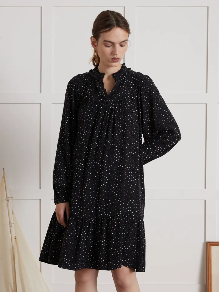 Women Cyrillus Clothing Short Confetti Print Dress Confetti Navy Noir