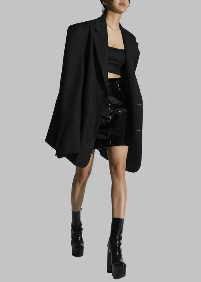 Women Dee Maxi Oversized Blazer 8211 Black The Frankie Shop Outerwear