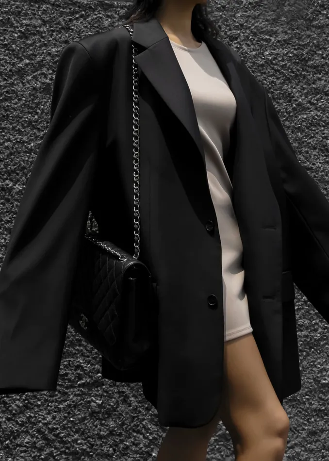 Women Dee Maxi Oversized Blazer 8211 Black The Frankie Shop Outerwear