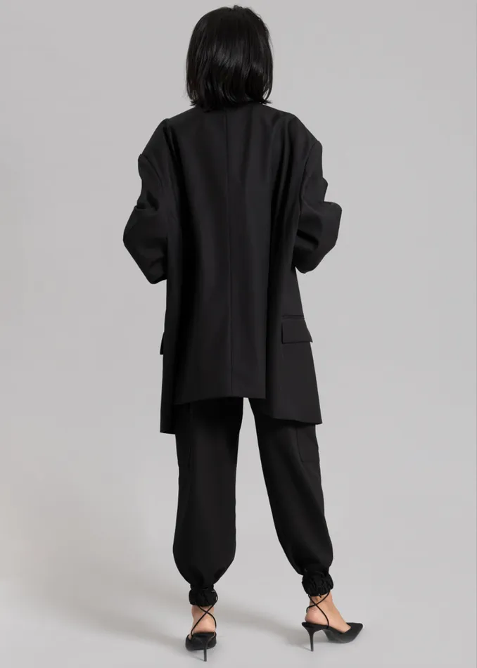 Women Dee Maxi Oversized Blazer 8211 Black The Frankie Shop Outerwear