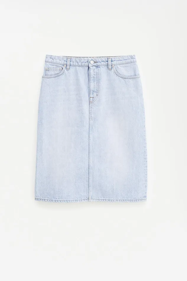Women Denim Midi Skirt Light Blue Filippa K Jeans