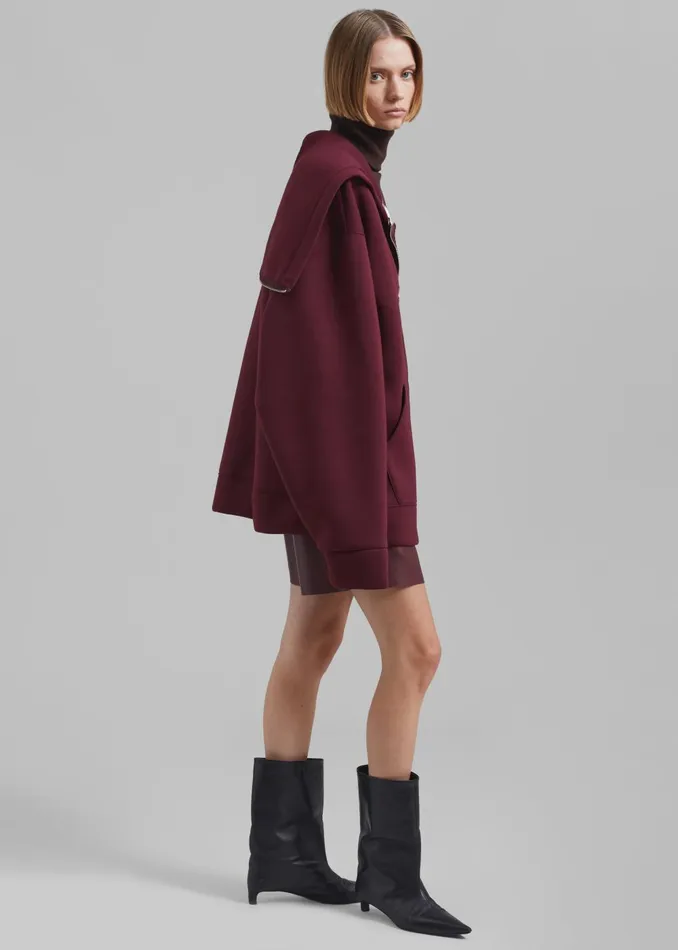 Women Denton Oversized Hoodie 8211 Burgundy The Frankie Shop Outerwear