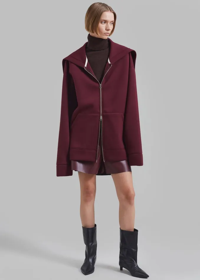 Women Denton Oversized Hoodie 8211 Burgundy The Frankie Shop Outerwear