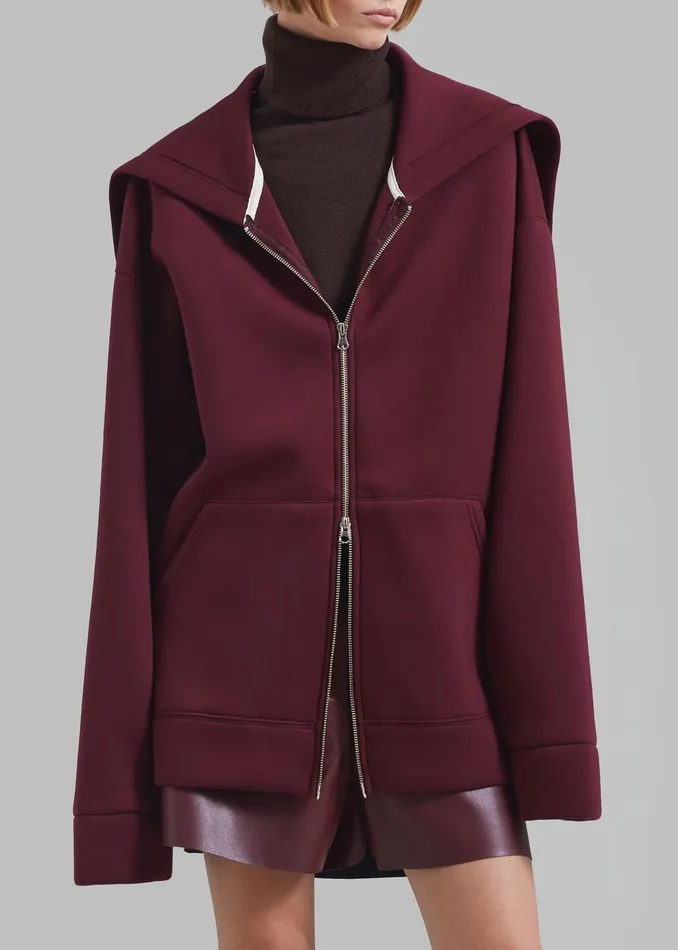 Women Denton Oversized Hoodie 8211 Burgundy The Frankie Shop Outerwear