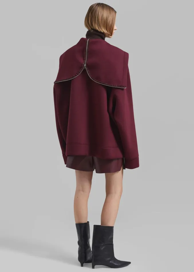 Women Denton Oversized Hoodie 8211 Burgundy The Frankie Shop Outerwear