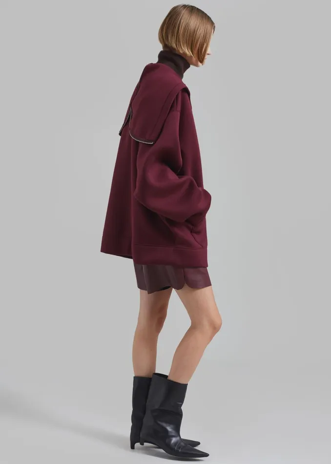 Women Denton Oversized Hoodie 8211 Burgundy The Frankie Shop Outerwear