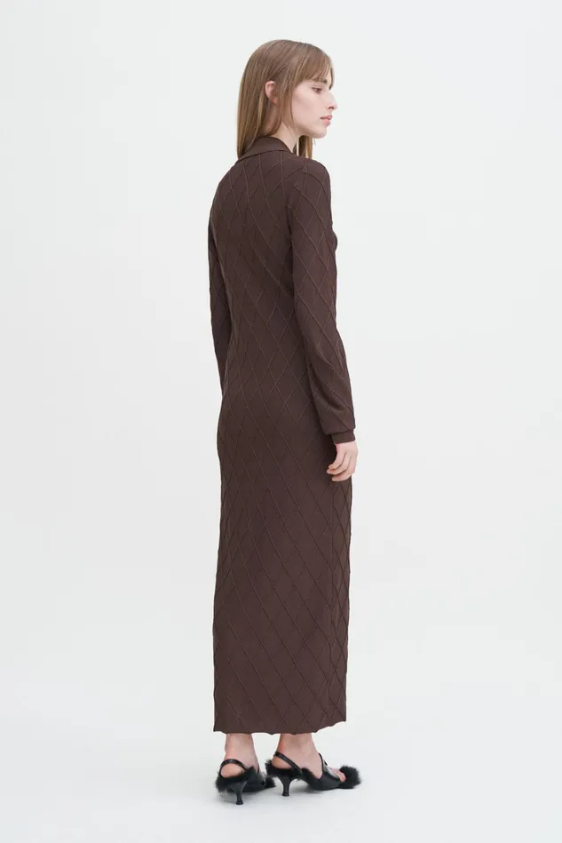 Women Diamond Shirt Dress Mocha Filippa K Dresses