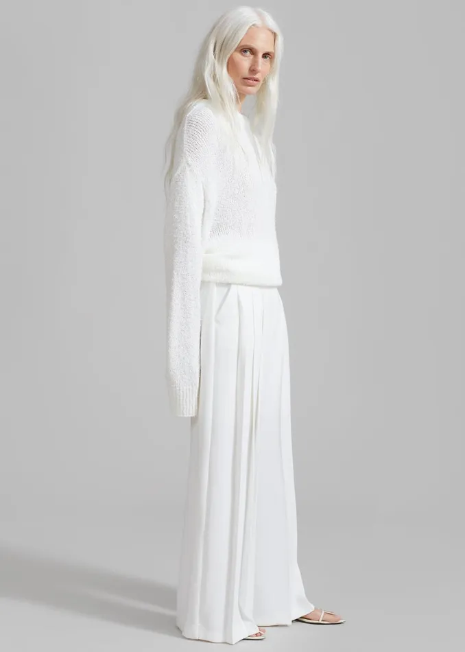 Women Dillon Pleated Pants 8211 White The Frankie Shop Bottoms
