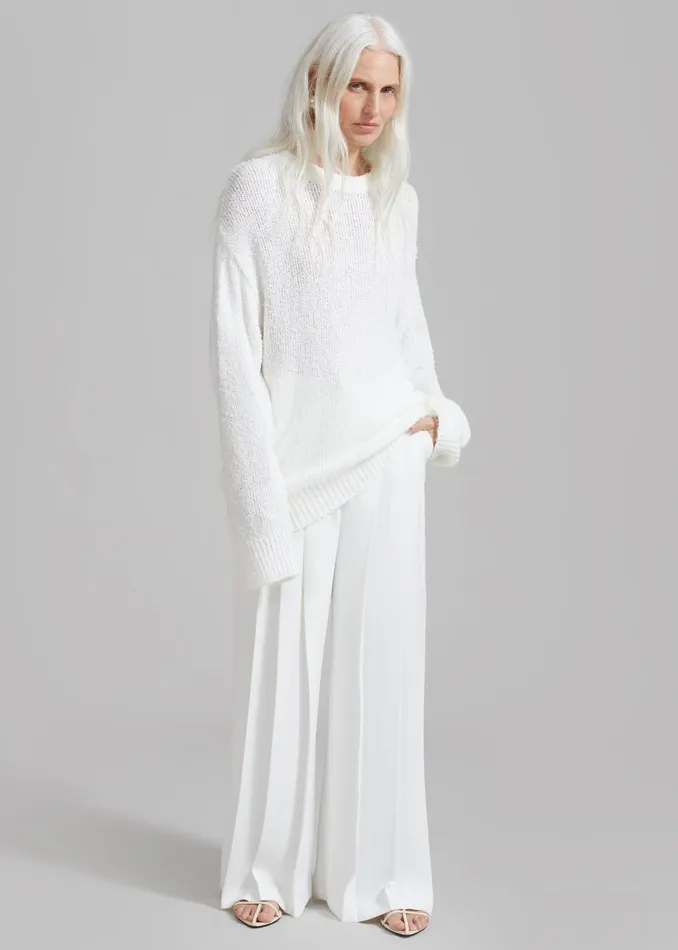 Women Dillon Pleated Pants 8211 White The Frankie Shop Bottoms
