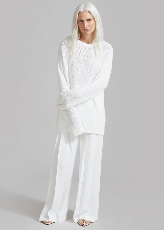Women Dillon Pleated Pants 8211 White The Frankie Shop Bottoms