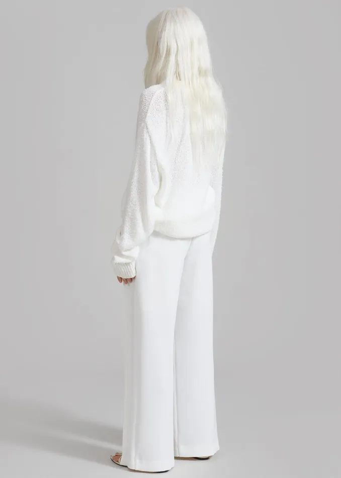 Women Dillon Pleated Pants 8211 White The Frankie Shop Bottoms