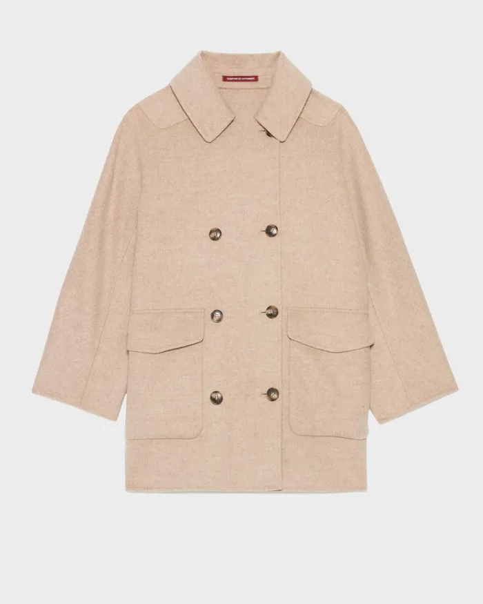 Women DoubleFaced Wool And Cashmere Pea Coat Natural Comptoir Des Cotonniers Coats and Jackets Women DoubleFaced Wool And Cashmere Pea Coat Natural Comptoir Des Cotonniers Coats and Jackets