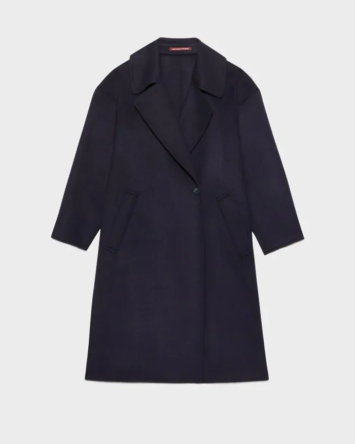 Women DoubleSided Wool And Cashmere Coat Navy Comptoir Des Cotonniers Coats and Jackets